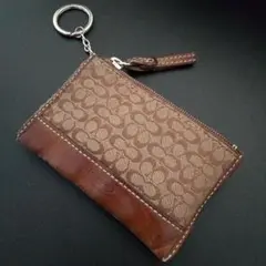 【COACH】コーチ コインケース ブラウン キーチェーン付き