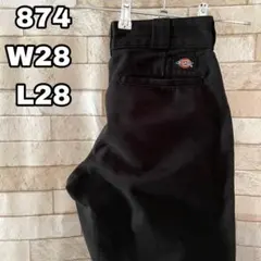 ディッキーズ 874 ワークパンツ 刺繍ロゴ ブラック 28×28