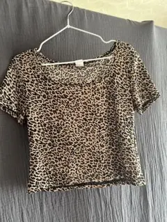 SHEIN レオパード柄 クロップドTシャツ 9Y