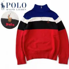 【美品】POLO RALPH LAUREN ハーフジップ ニット セーター S
