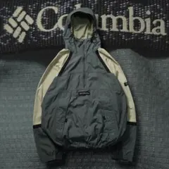 90s Columbia ナイロンアノラック カーキ ヴィンテージ テック系