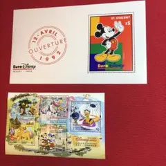 ディズニーランドリゾート　パリと香港ディズニーリゾートのオープン記念小型シート