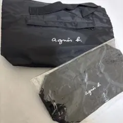 アニエス・ベー agnis b. ブラック ポーチ　2点　化粧品のアメニティ