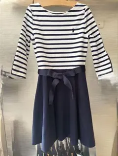 Polo Ralph Lauren ボーダー七分袖ワンピース M