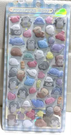 フワフワドロップシール ボンボンドロップシール　フロッキー　クーリアアニマル動物