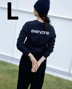 everyone logo long sleeve tee navy