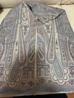 美品　ETRO ペイズリー柄ストール　グレー系