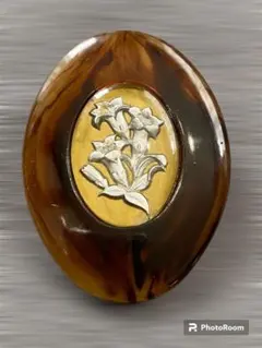 d*7様 レトロブローチ⚪︎ヴィンテージ　花の細工　桔梗？