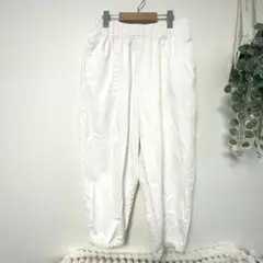 GU デニムバルーンアンクルパンツ ホワイト Mサイズ【321-333984】