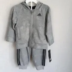 adidas トレーナー・パーカーセット 90cm ロゴ入り　グレー タグ付き