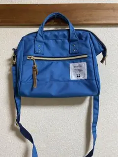 値下げ　美品anello 青 マザーズバッグ ショルダー付き