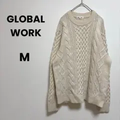 【GLOBAL WORK】グローバルワーク　ケーブルニット（M）セーター