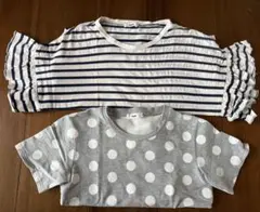 koe Tシャツ 2枚セット ボーダー フリル 水玉　140のサムネイル