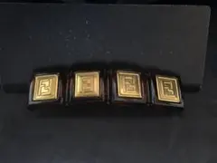 フェンディ ズッカ オーロック バレッタ 髪留め FFロゴ ゴールド ブラウンのサムネイル
