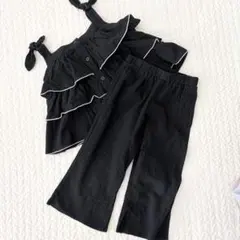 ブラックフリルタンクトップとパンツセット 100cm~のサムネイル