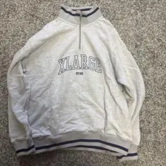 XLARGE ハーフジップ トレーナー グレー