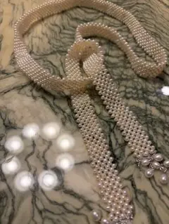 本日お値下げしました・淡水パール本真珠 パールネックレス・ラリエット・パールタイ