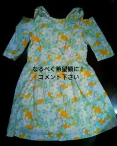 今日限定セール！新品肩リボン花柄ワンピースのサムネイル