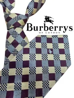 美品✨Burberrys チェック柄 ネクタイ ホースロゴ　シルク100%