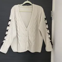 土日限定値下げ！axes femme レースアップ ニットカーディガン