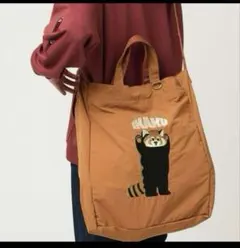 完売品　graniphイカクIKAKUナイロン2wayトートショルダ　ブラウン