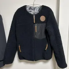 フリースジャケット ブラック キャラクター柄