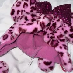 ミニー　ヒョウ柄　ピンク　ファンキャップ　ディズニー