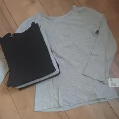 UNIQLO 120cm アンダーシャツセット グレー・黒　肌着　長袖