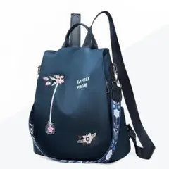 レディース リュック ショルダーバッグ 花柄 刺繍 ネイビー NE0220Y