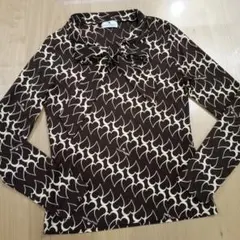 クレージュ　ボウタイ　リボン　トップス　カットソー　ハート　ブラウン