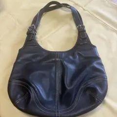 オールドCOACH レザー ショルダーバッグ ブラックのサムネイル