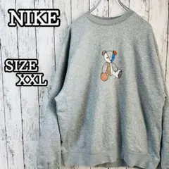 NIKE ベアプリントスウェットトレーナー XXL 大きいサイズ グレー