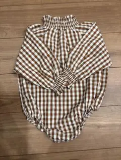 チェック柄ロンパース　90