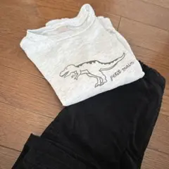 petit main 恐竜プリント長袖カットソー 110