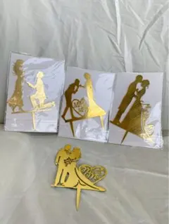 ウェディング用ケーキトッパー　4種