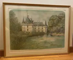 古城 肉筆 油彩 大型絵画 勝呂隆光 風景画 美術品 インテリア 真作保証