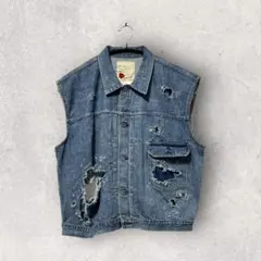 SEVESKIG 24SS J.W.DAVIS クラッシュ デニムベスト