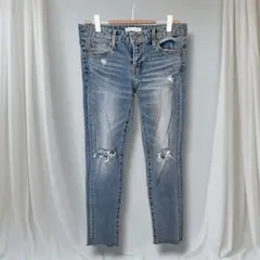 AZUL BY MOUSSY スキニーデニム 26 春物 ダメージ カットオフ
