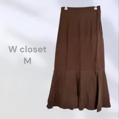 W closet ロングフレアスカート　シンプル　ベーシック　ウエスト後ろゴム