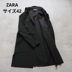 ZARA 자라 푸드 롱 코트 블랙 가짜 스웨이드 크기 42