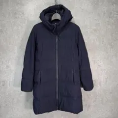 ★UNIQLO シームレスダウンショートコート レディース M ネイビー/357