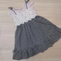 anyFAM フラワーレースドッキングワンピ　130