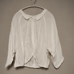 ホワイト 襟付き 長袖シャツ　M