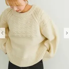 ケーブルニットプルオーバー