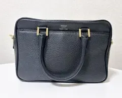 未使用級 IENA マニュエルミラノ ミニボストンバッグ 2way レザー 黒