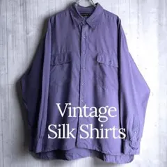 古*k様 50s Vintage ナイロンアセテートシャツ レーヨン パープル 50s Vintage ナイロンアセテートシャツ レーヨン パープル 茄子紺 L