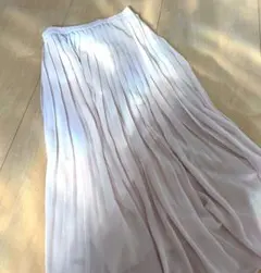 【ユニクロ】薄いピンク プリーツスカート ギャザー シフォン 春夏 S ハレの日