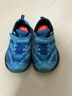 瞬足 SYUNSOKU ブルー キッズスニーカー　20cm 面ファスナー ゴム紐