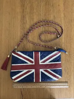 ユニオンジャック 本革　キルティングレザーショルダーバッグ