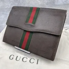 a26【美品】グッチ シェリーライン GG柄PVCボストンバッグ ダーク